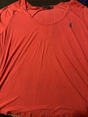 Polo by Ralph Lauren Coral Short Sleeve Tee with Blue Pony
